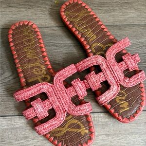 Sam Edelman Coral Raffia Slide Sandals Women’s Size 8